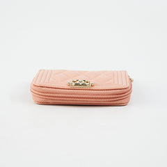 Chanel Zip Wallet Boy Pink Caviar