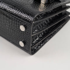 Saint Laurent Sac De Jour Nano Black Shiny Croc