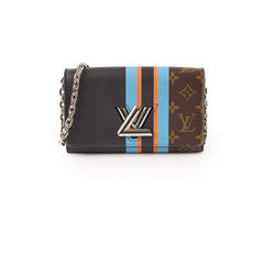 Louis Vuitton Monogram Striped Twist Wallet On Chain