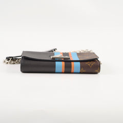 Louis Vuitton Monogram Striped Twist Wallet On Chain