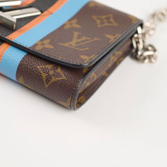 Louis Vuitton Monogram Striped Twist Wallet On Chain