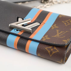 Louis Vuitton Monogram Striped Twist Wallet On Chain