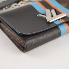 Louis Vuitton Monogram Striped Twist Wallet On Chain