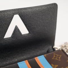 Louis Vuitton Monogram Striped Twist Wallet On Chain