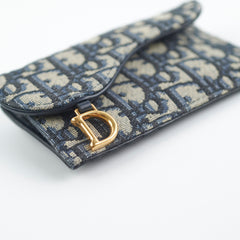 Christian Dior Trotter Saddle Oblique Zipper Card Holder