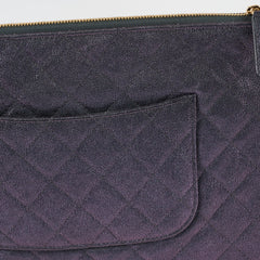 Chanel Caviar O Case with clutch pearl detail Metallic Iridescent Black
