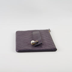 Chanel Caviar O Case with clutch pearl detail Metallic Iridescent Black