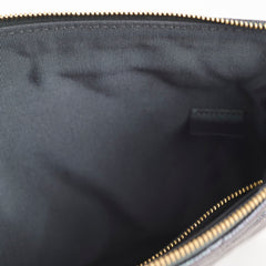 Chanel Caviar O Case with clutch pearl detail Metallic Iridescent Black