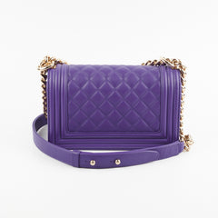 Chanel 19k Small Boy Quilted Purple Crossbody Bag