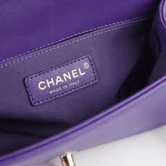 Chanel 19k Small Boy Quilted Purple Crossbody Bag