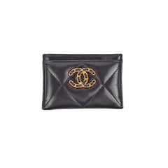 Chanel 19 Lambskin Cardholder Black