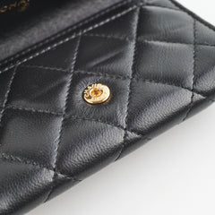 Chanel Mini Black Lambskin Cardholder
