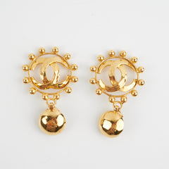 Chanel Gold Clip On Earrings Costume Jewellery