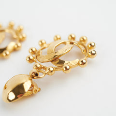 Chanel Gold Clip On Earrings Costume Jewellery
