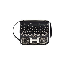 Hermes Mini Constance Studded Noir B Stamp