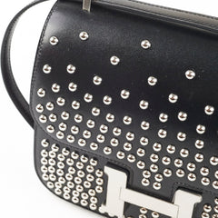 Hermes Mini Constance Studded Noir B Stamp