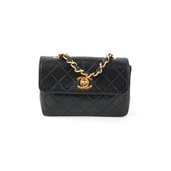 Chanel Mini Vintage Lambskin Black Flap Bag