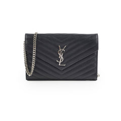 Saint Laurent Envelope Wallet On Chain Black