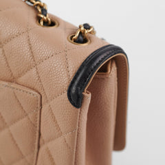 Chanel Filigree Caviar Beige Small Flap Shoulder Bag