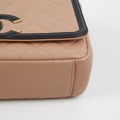 Chanel Filigree Caviar Beige Small Flap Shoulder Bag