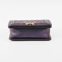 Chanel Small Boy Iridescent Purple Shoulder Bag