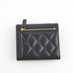 Chanel Compact Black Caviar Wallet