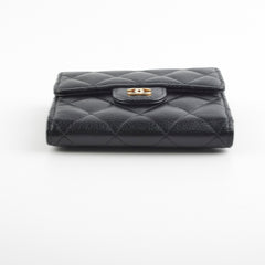 Chanel Compact Black Caviar Wallet