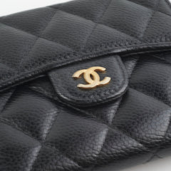 Chanel Compact Black Caviar Wallet