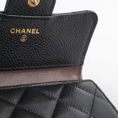 Chanel Compact Black Caviar Wallet