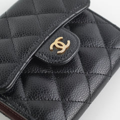 Chanel Compact Black Caviar Wallet