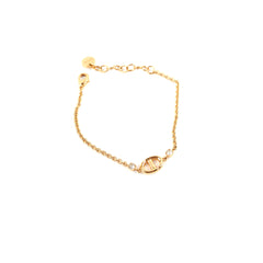 Christian Dior Gold CD Logo Rhinestone Bracelet Costume Jewellery