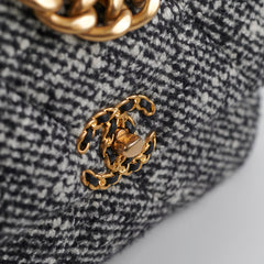 Chanel 19 Tweed Medium/Large Flap Bag Grey/Black