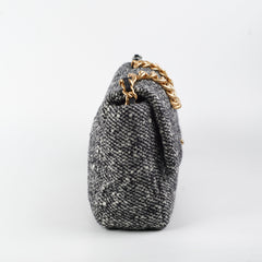 Chanel 19 Tweed Medium/Large Flap Bag Grey/Black