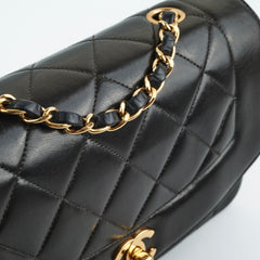 Chanel Small Vintage Diana Lambskin Black