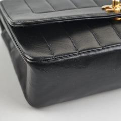 Chanel Vintage Lambskin Vertical Flap Bag Black