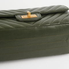 Chanel Mini 2.55 Chevron Reissue Khaki Green (Microchipped)