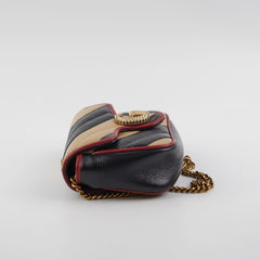 Gucci Super Mini Marmont Tri Colour Crossbody Bag