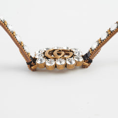 Gucci Logo Rhinestone Black Choker