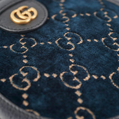 Gucci Monogram Round Velvet Black Crossbody Bag