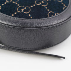Gucci Monogram Round Velvet Black Crossbody Bag