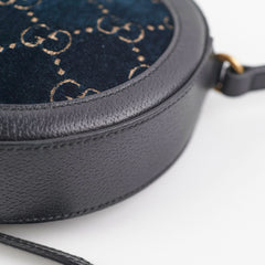 Gucci Monogram Round Velvet Black Crossbody Bag