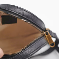 Gucci Monogram Round Velvet Black Crossbody Bag