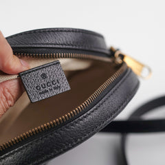 Gucci Monogram Round Velvet Black Crossbody Bag