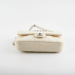 Chanel Easy  Flap Caviar Ivory Shoulder Bag