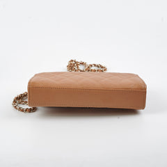 Chanel Kelly Top Handle Dark Beige Caviar  - Microchipped