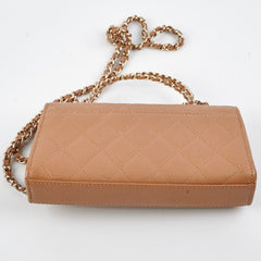 Chanel Kelly Top Handle Dark Beige Caviar  - Microchipped