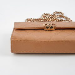 Chanel Kelly Top Handle Dark Beige Caviar  - Microchipped