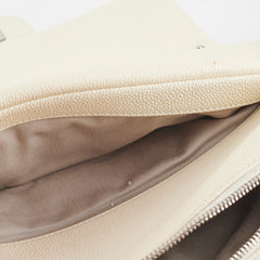 Chanel Easy  Flap Caviar Ivory Shoulder Bag