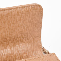 Chanel Kelly Top Handle Dark Beige Caviar  - Microchipped