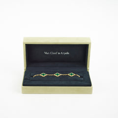 Van Cleef & Arpels VCA 5 Motifs Alhambra Bracelet Malachite 2020